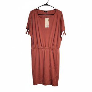 Stylish Dokotoo Terracotta Tie-Sleeve Midi Dress - Brand New